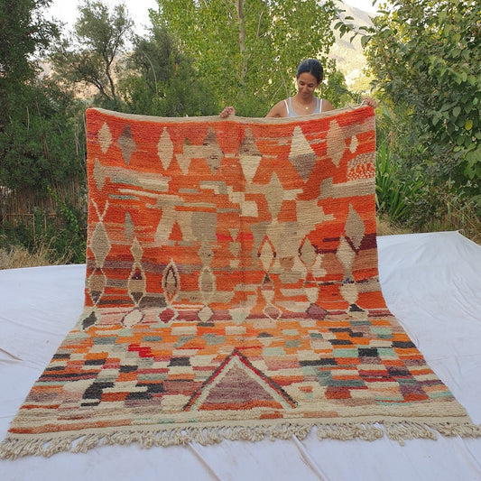 Lamina - MOROCCAN RUG BOUJAAD | Moroccan Berber Rug | Colorful Rug Moroccan Carpet | Authentic Handmade Berber Bedroom Rugs | 9'12x6'89 Ft | 278x210 cm - OunizZ