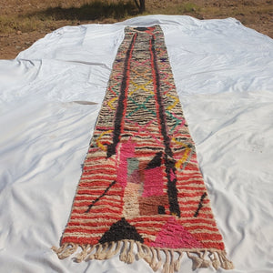 LAMTEL Runner | 19'7x2'8 Ft | 6x0,86 m | Moroccan Colorful Rug | 100% wool handmade - OunizZ