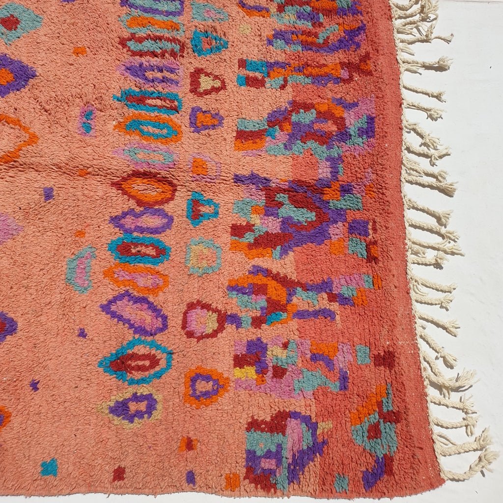 Lasska - Moroccan Boujad Berber Rug | Colorful Authentic Handmade Bedroom Rug | 8'6x4'9 Ft | 2,63x1,50 m - OunizZ