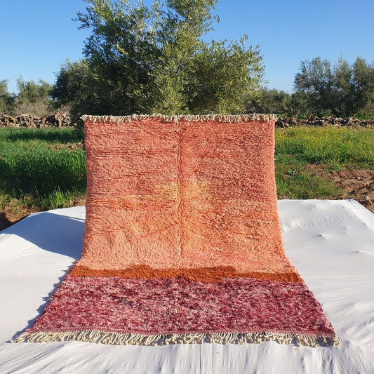 Lavme | Moroccan rug Beni Ouarain Ultra Soft | 9'5x7 Ft | 290x214 cm | Moroccan Colorful Beni Ouarain Rug | 100% wool handmade - OunizZ