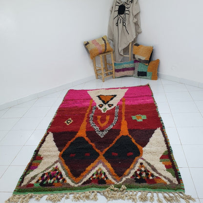 LAWD | 9'2x5'6 Ft | 2,81x1,70 m | Moroccan Colorful Rug | 100% wool handmade - OunizZ