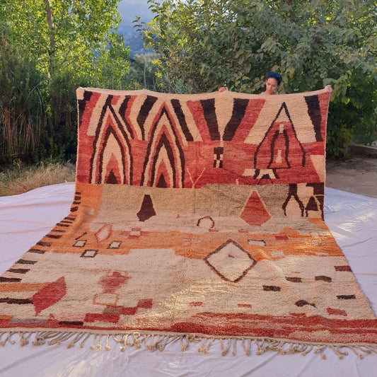 Laymin | MOROCCAN RUG BOUJAD | Moroccan Berber Rug | Colorful Rug Moroccan Carpet | Authentic Handmade Berber Living room Rugs | 12'56x10'24 Ft | 383x312 cm - OunizZ