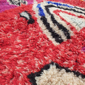 Layssa | BENI OUARAIN MOROCCAN Area Rug Soft & Thick Red for Living Room or Bedroom | Moroccan High Pile Rug Berber Authentic Wool | 10'2x8'14 Ft | 310x248 cm - OunizZ