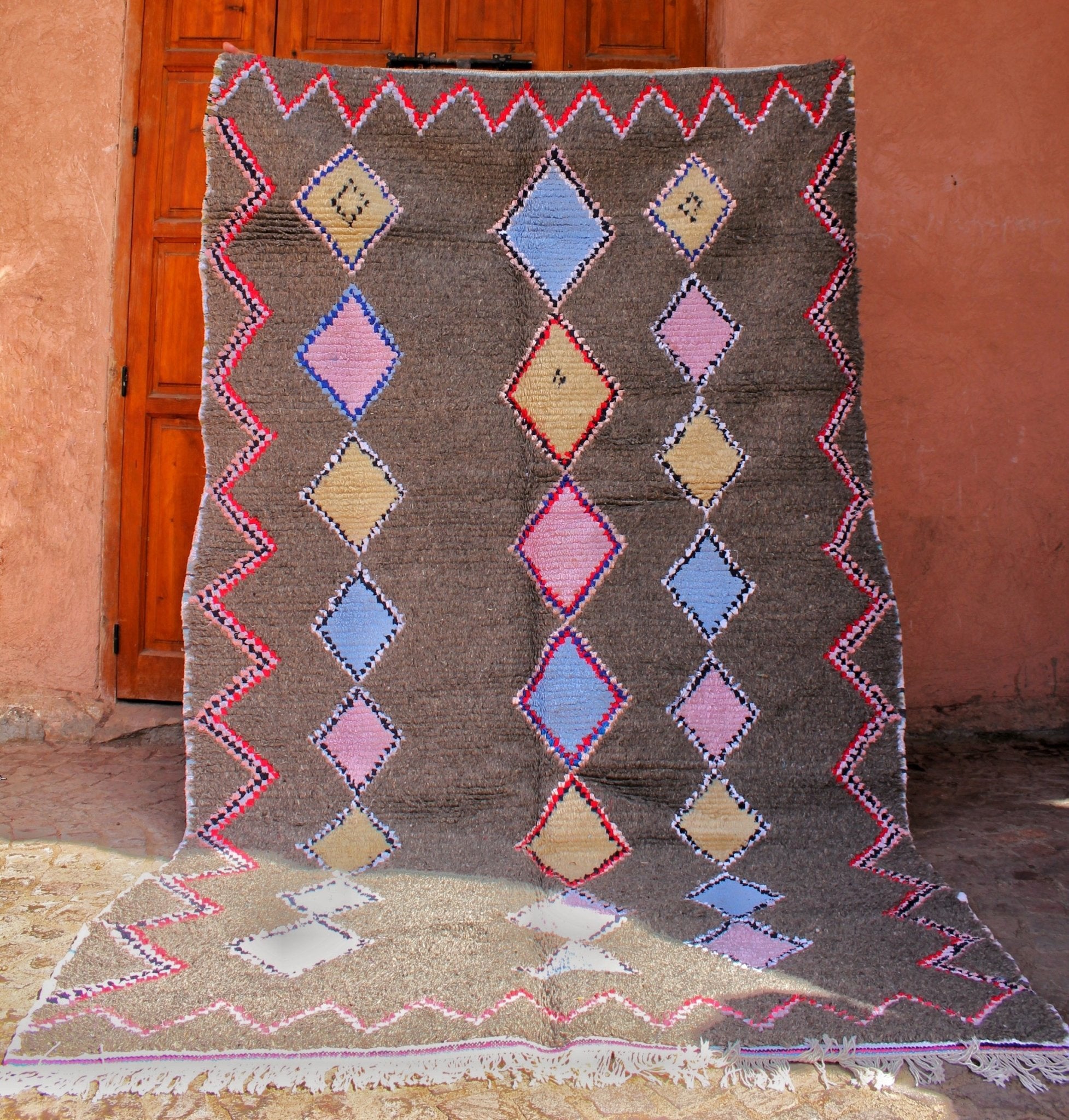 LAYTMASS| Azilal Gray Rug | 100% wool handmade in Morocco - OunizZ