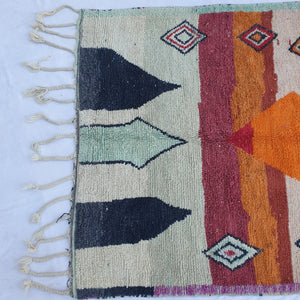 Lazga - MOROCCAN RUG BOUJAD | Moroccan Berber Rug | Colorful Rug Moroccan Carpet | Authentic Handmade Berber Bedroom Rugs | 10'13x6'23 Ft | 309x190 cm - OunizZ