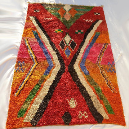 LEBZAR | 7x10 Ft | 3x2 m | Moroccan Colorful Rug | 100% wool handmade - OunizZ