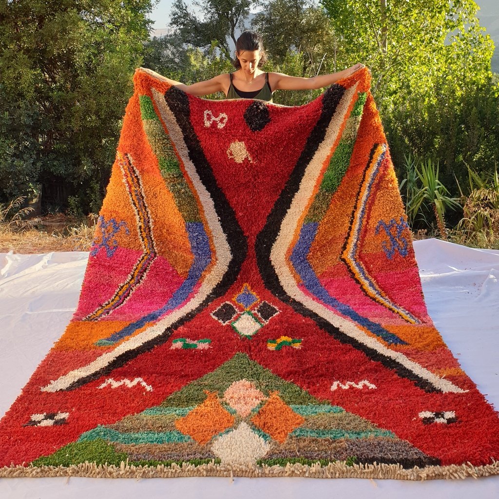 LEBZAR | 7x10 Ft | 3x2 m | Moroccan Colorful Rug | 100% wool handmade - OunizZ