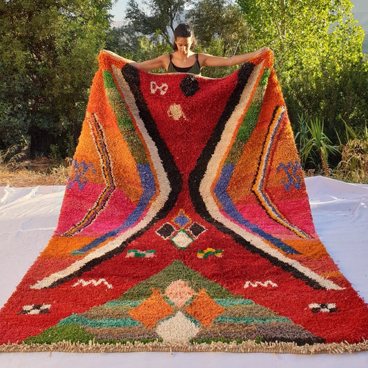 LEBZAR | 7x10 Ft | 3x2 m | Moroccan Colorful Rug | 100% wool handmade - OunizZ