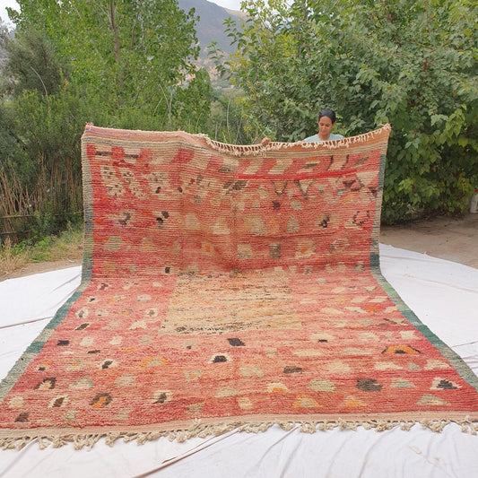 Lekdima | MOROCCAN RUG BOUJAD | Moroccan Berber Rug | Colorful Rug Moroccan Carpet | Authentic Handmade Berber Living room Rugs | 13'12x10'30 Ft | 400x314 cm - OunizZ