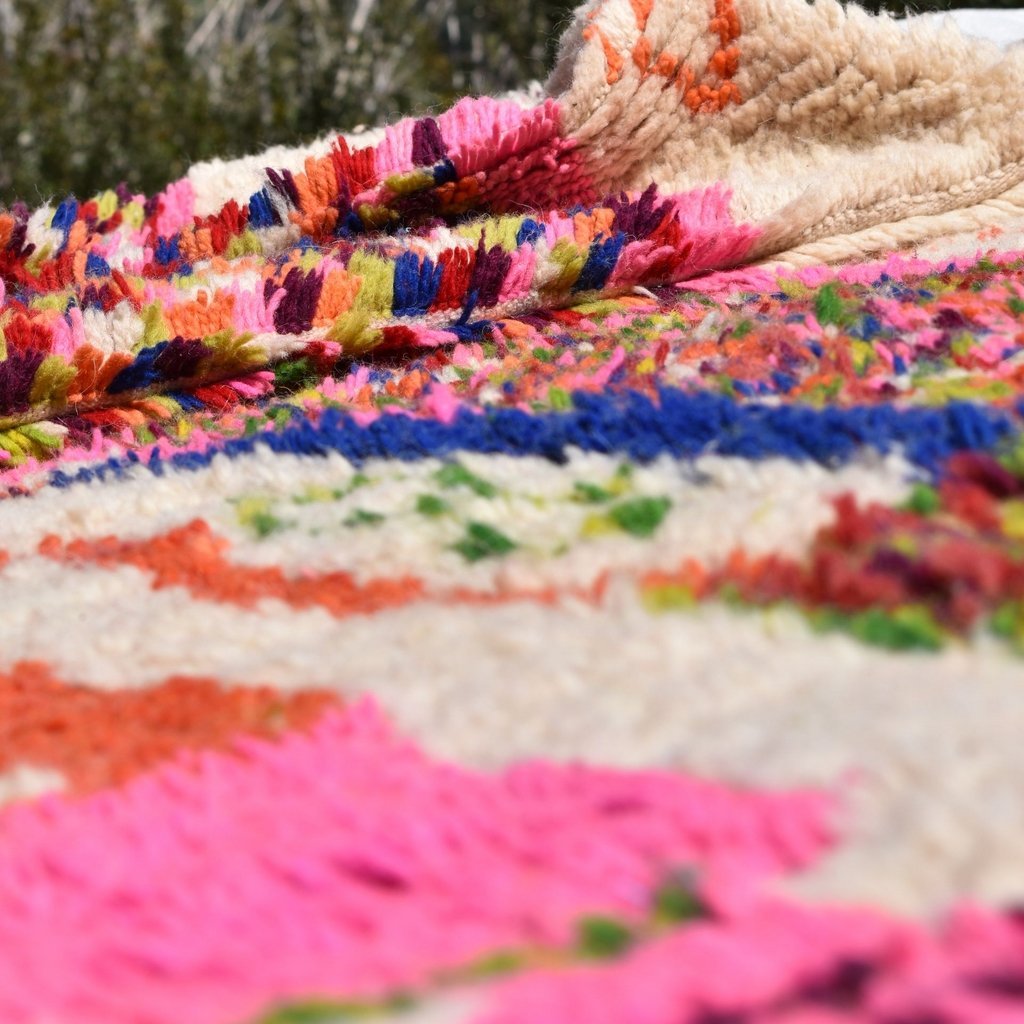 LEUZE | 10x6 Ft | 3x2 m | Moroccan Colorful Rug | 100% wool handmade - OunizZ