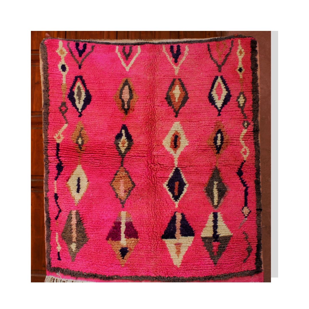 LMIARA | Azilal Pink Rug | 100% wool handmade in Morocco - OunizZ
