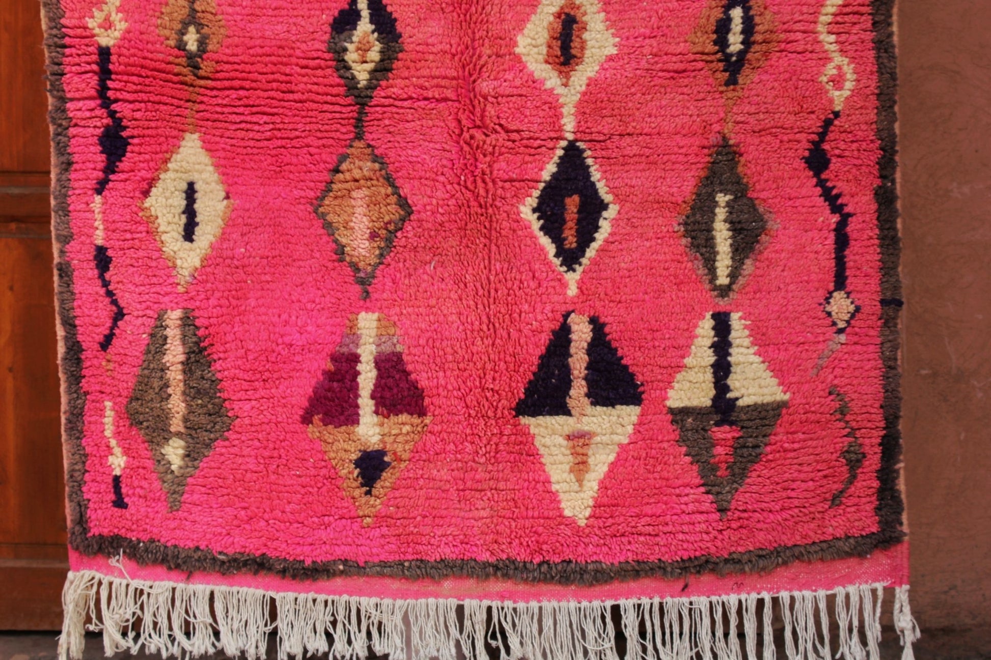 LMIARA | Azilal Pink Rug | 100% wool handmade in Morocco - OunizZ