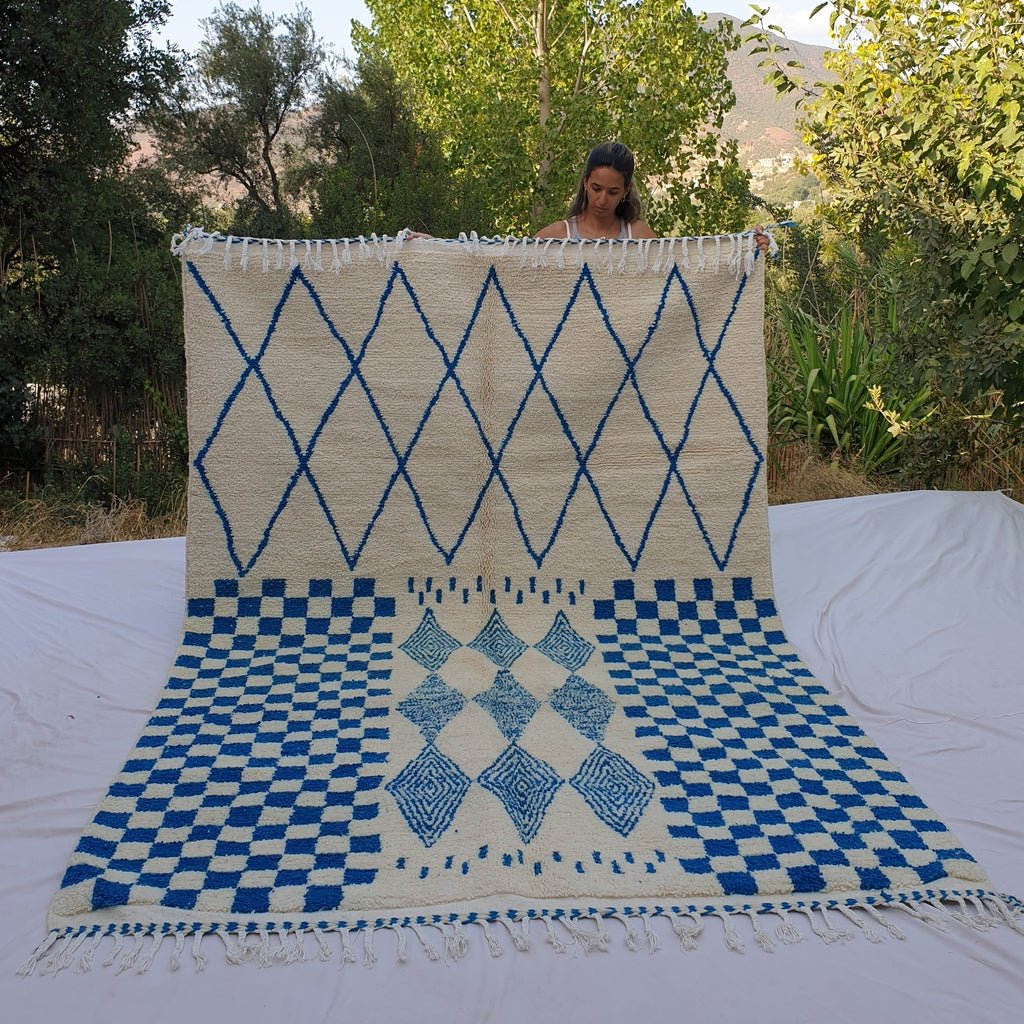 Louma | Moroccan Rug Beni Ourain | 9'88x6'72 Ft | 301x205 cm | 100% wool handmade - OunizZ