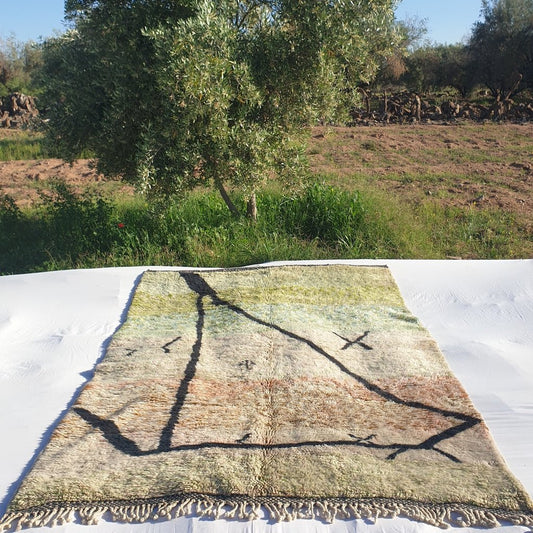 Loun | Moroccan Beni Mrirt rug Ultra Soft & Thick | 8'6x6'2 Ft | 263x190 cm | Moroccan Colorful Beni Mrirt Rug | 100% wool handmade - OunizZ