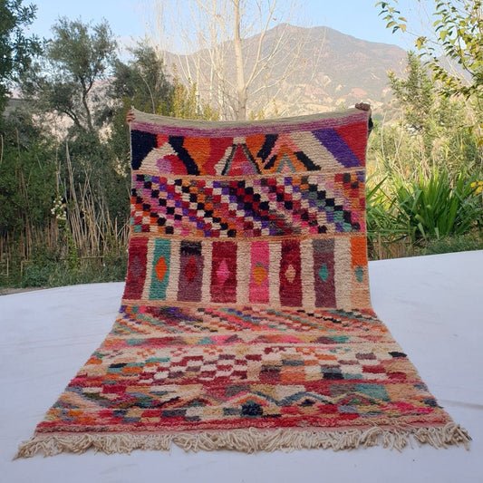 Lunja - MOROCCAN RUG BOUJAD | Moroccan Berber Rug | Colorful Rug Moroccan Carpet | Authentic Handmade Berber Bedroom Rugs | 10'10x5'24 Ft | 308x160 cm - OunizZ
