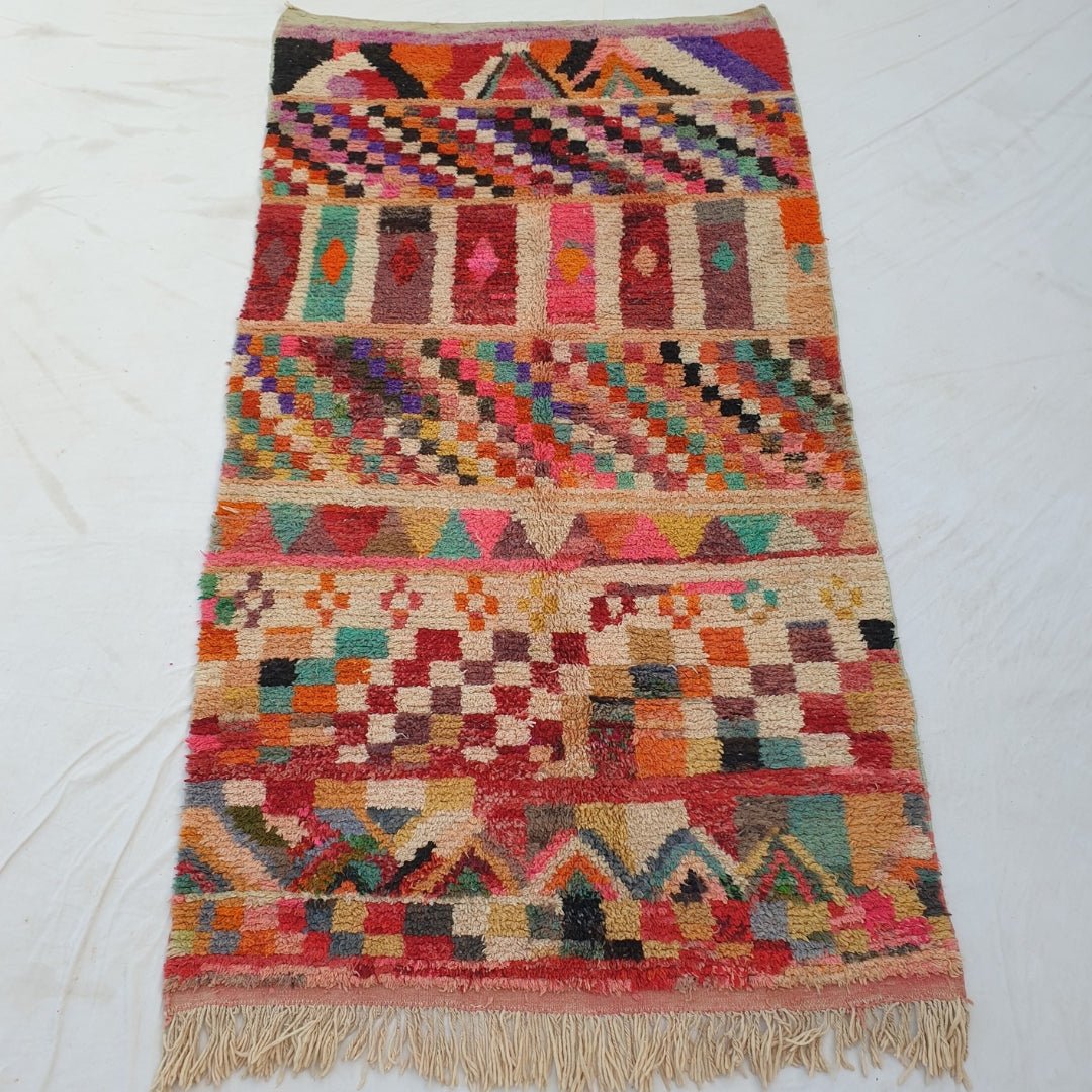 Lunja - MOROCCAN RUG BOUJAD | Moroccan Berber Rug | Colorful Rug Moroccan Carpet | Authentic Handmade Berber Bedroom Rugs | 10'10x5'24 Ft | 308x160 cm - OunizZ