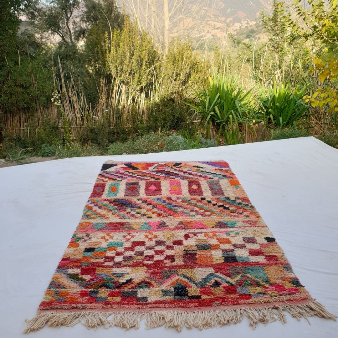 Lunja - MOROCCAN RUG BOUJAD | Moroccan Berber Rug | Colorful Rug Moroccan Carpet | Authentic Handmade Berber Bedroom Rugs | 10'10x5'24 Ft | 308x160 cm - OunizZ