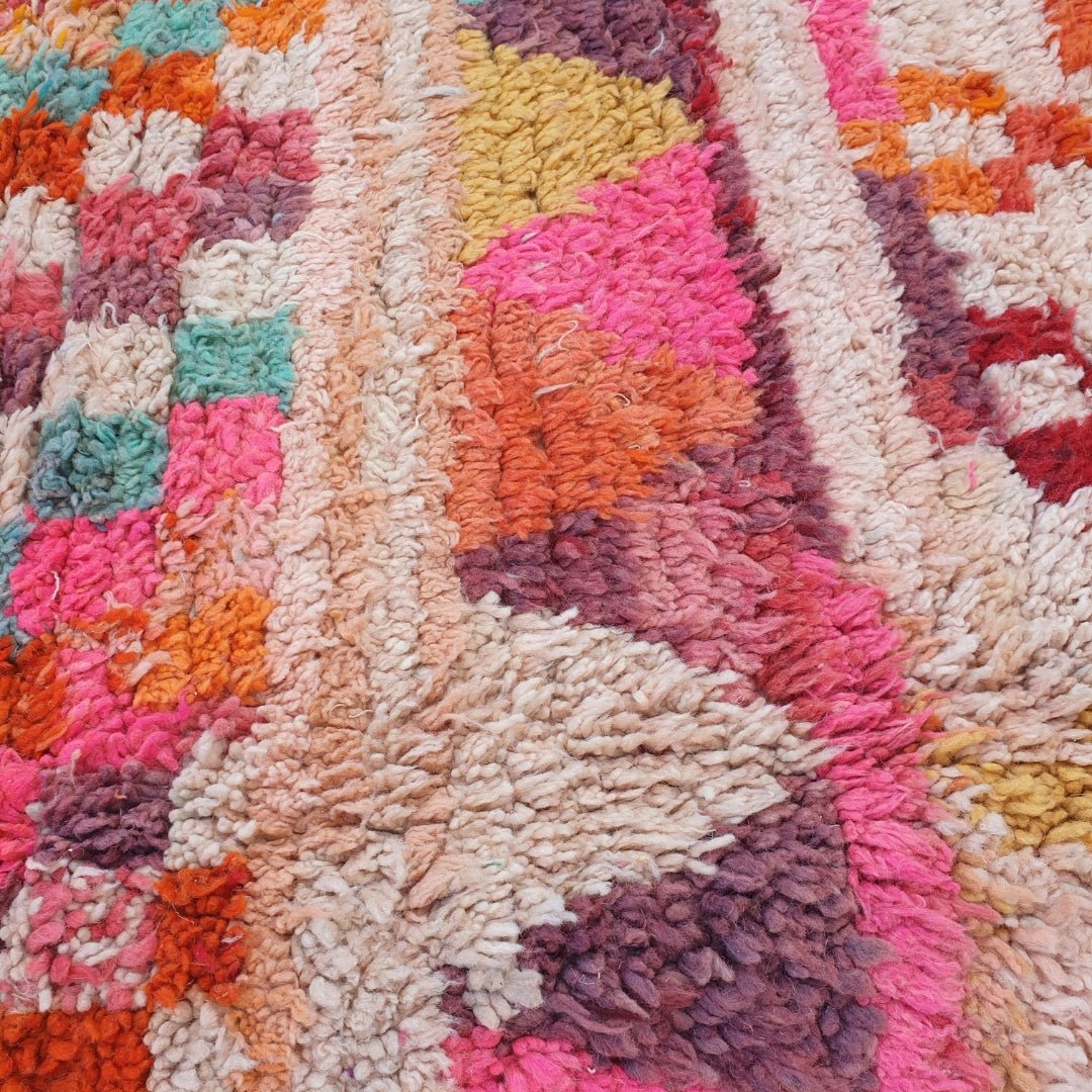 Lunja - MOROCCAN RUG BOUJAD | Moroccan Berber Rug | Colorful Rug Moroccan Carpet | Authentic Handmade Berber Bedroom Rugs | 10'10x5'24 Ft | 308x160 cm - OunizZ
