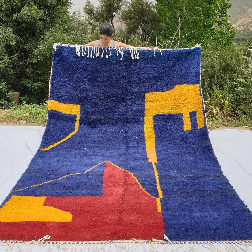 MAJOREL | 10x7 Ft | 3x2 m | Moroccan Beni Ourain Rug | 100% wool handmade - OunizZ