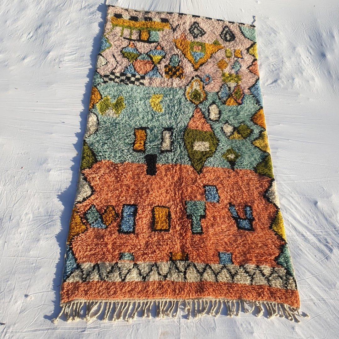 Handmade Beni Ourain Rug - Neige, Wool 5x8