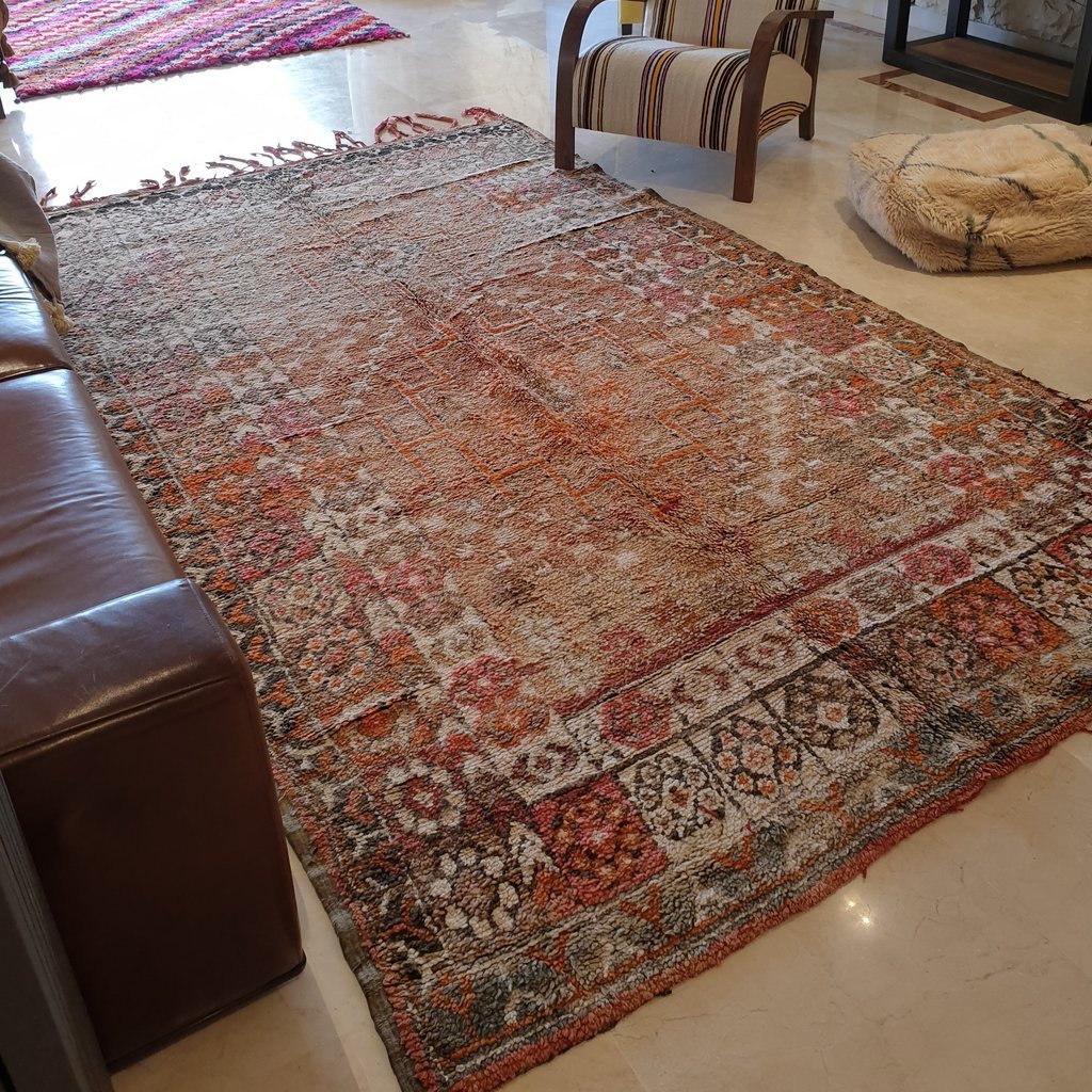 MASSLA | 11'3x6'6 Ft | 3,43x2,02 m | Moroccan VINTAGE Colorful Rug | 100% wool handmade - OunizZ