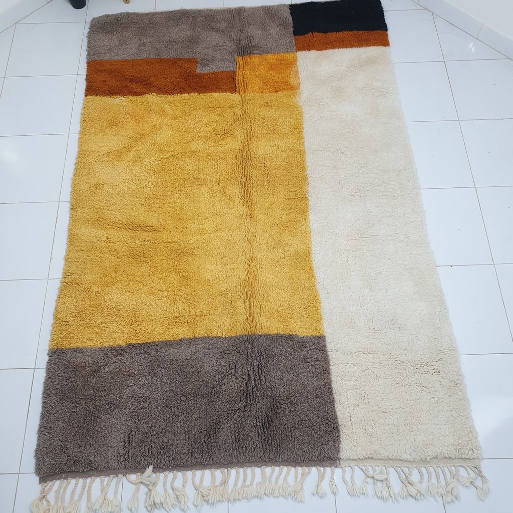 MASSY | 8'2x5'2 Ft | 2,50x1,69 m | Moroccan Beni Ourain Rug | 100% wool handmade - OunizZ