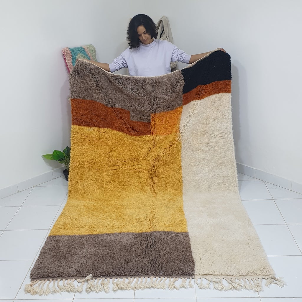 MASSY | 8'2x5'2 Ft | 2,50x1,69 m | Moroccan Beni Ourain Rug | 100% wool handmade - OunizZ