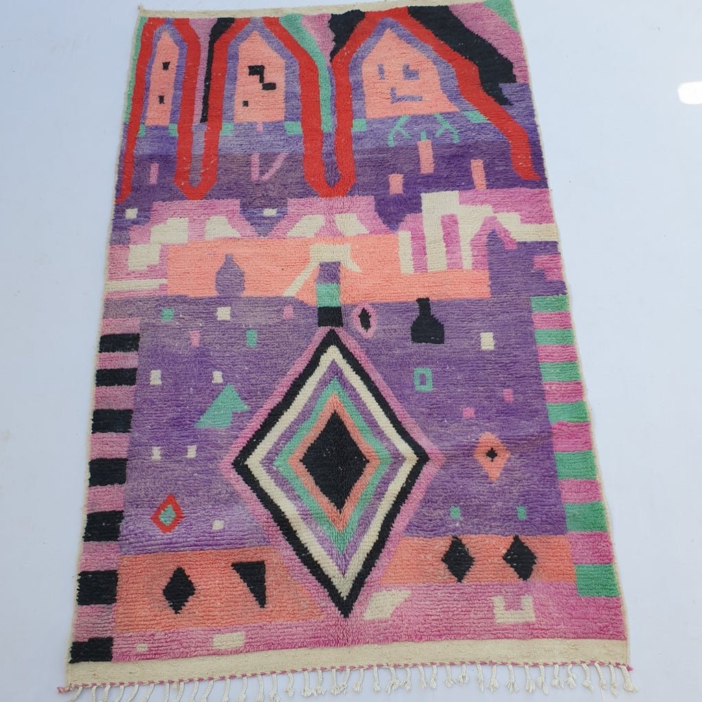 Mayane - Moroccan Boujaad Berber Rug | Colorful Authentic Handmade Bedroom Rug | 8'9x5'4 Ft | 2,70x1,64 m - OunizZ