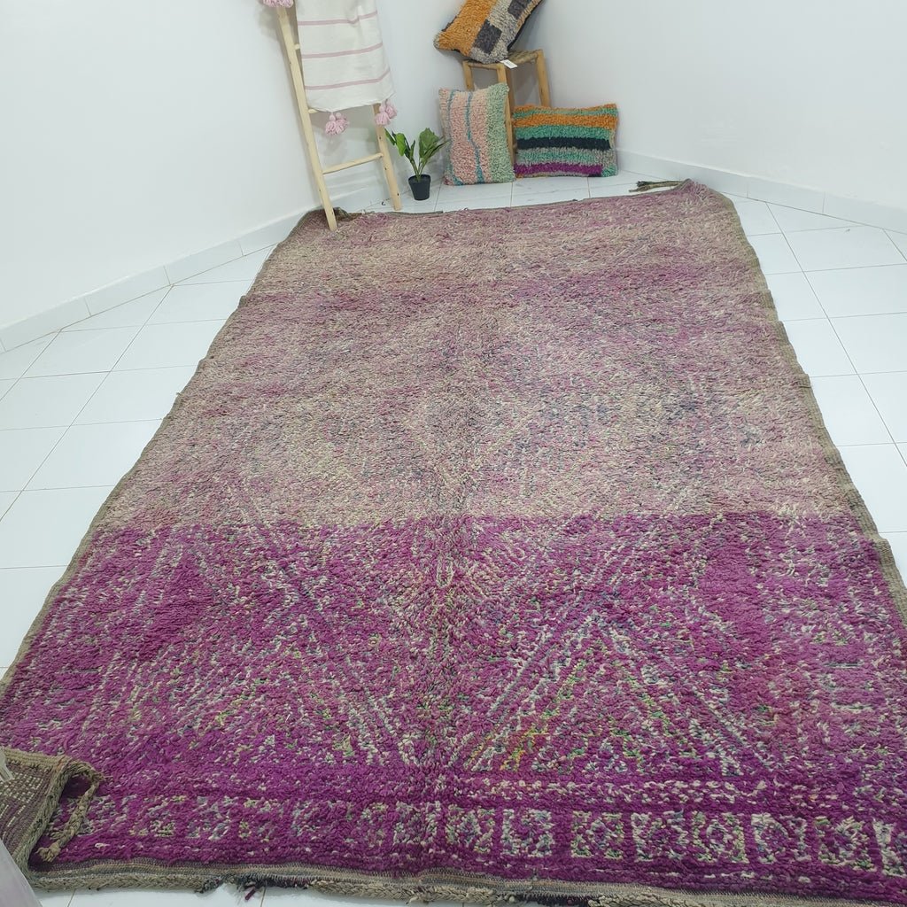 MAYINA | 12'2x7'6 Ft | 3,7x2,3 m | Moroccan VINTAGE Colorful Rug | 100% wool handmade - OunizZ