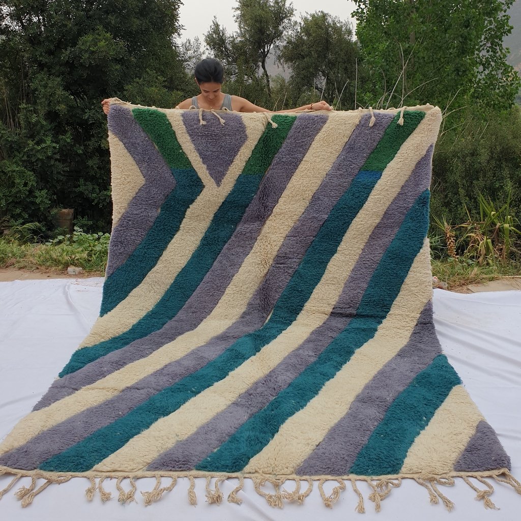 MCHERLA | 9x7 Ft | 2,77x2,00 m | Moroccan Beni Ourain Rug | 100% wool handmade - OunizZ