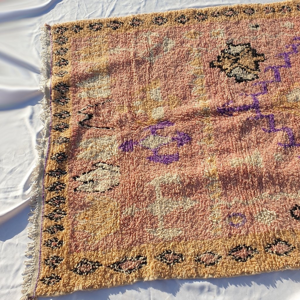 MCHIM | 8x5 Ft | 2,5x1,5 m | Moroccan VINTAGE STYLE Colorful Rug | 100% wool handmade - OunizZ