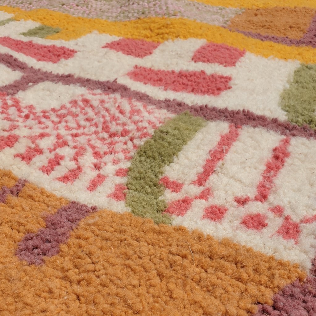 MEMSUT | 8'5x5'5 Ft | 2,6x1,6 m | Moroccan Colorful Rug | 100% wool handmade - OunizZ