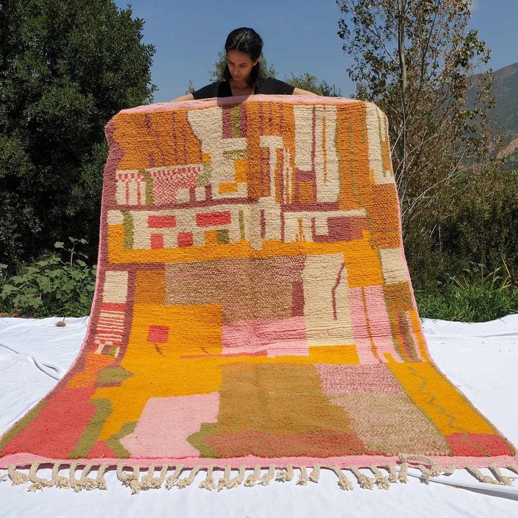 MEMSUT | 8'5x5'5 Ft | 2,6x1,6 m | Moroccan Colorful Rug | 100% wool handmade - OunizZ