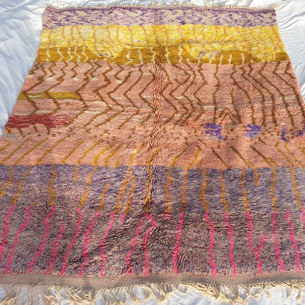 MIBELADA (Ultra Fluffy Beni rug) | 10x8 Ft | 3x2,50 m | Moroccan Beni Mrirt Rug | 100% wool handmade - OunizZ