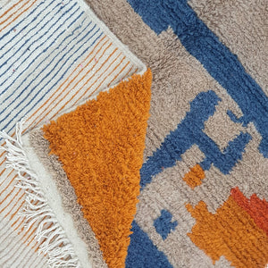 MIBRY | 7x5 Ft | 214x150 cm | Moroccan Colorful Rug | 100% wool handmade - OunizZ