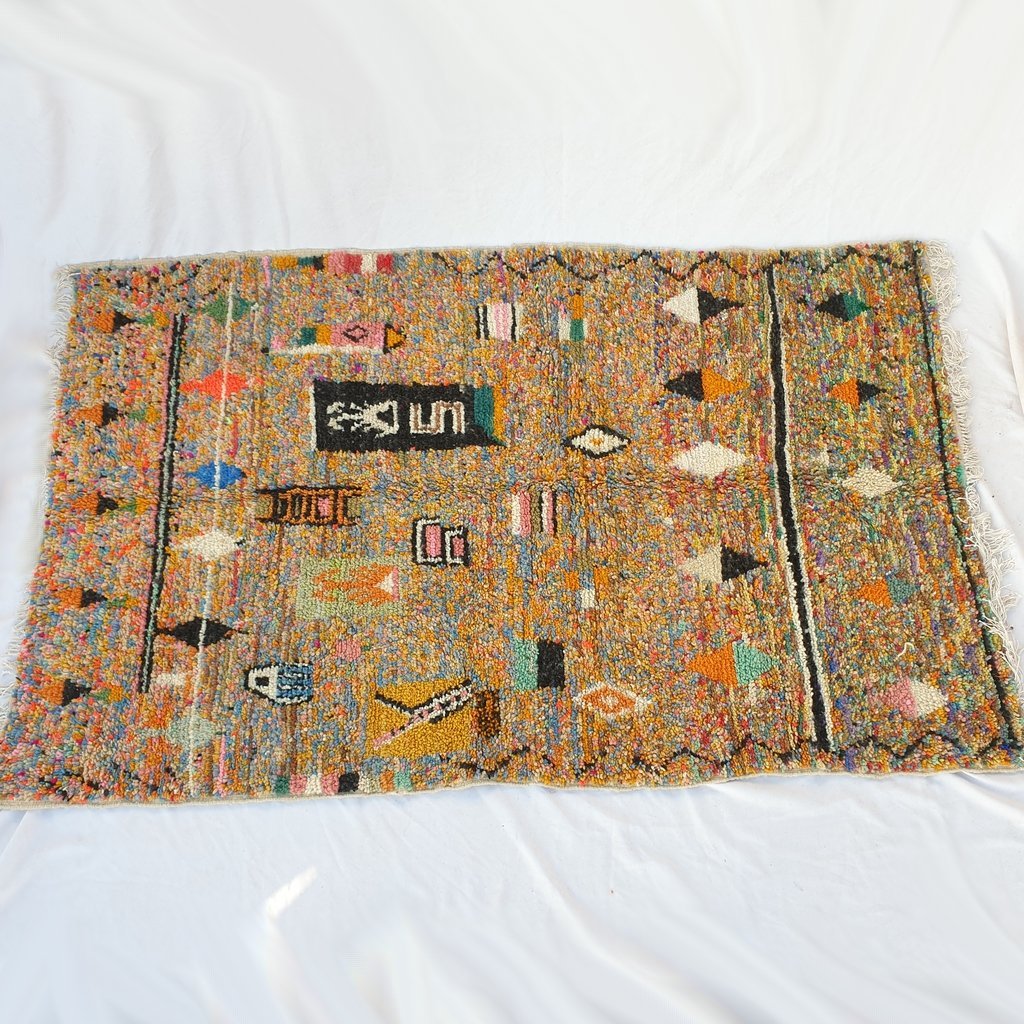 MILWO | 5x8 Ft | 2,40x1,50 m | Moroccan Colorful Rug | 100% wool handmade - OunizZ