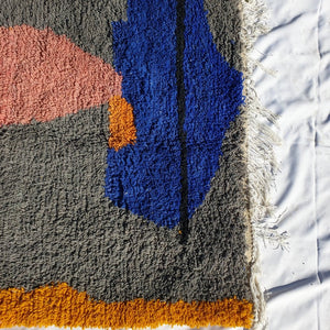 MINAWRA | 5'9x4'3 Ft | 180x130 cm | Moroccan Colorful Rug | 100% wool handmade - OunizZ