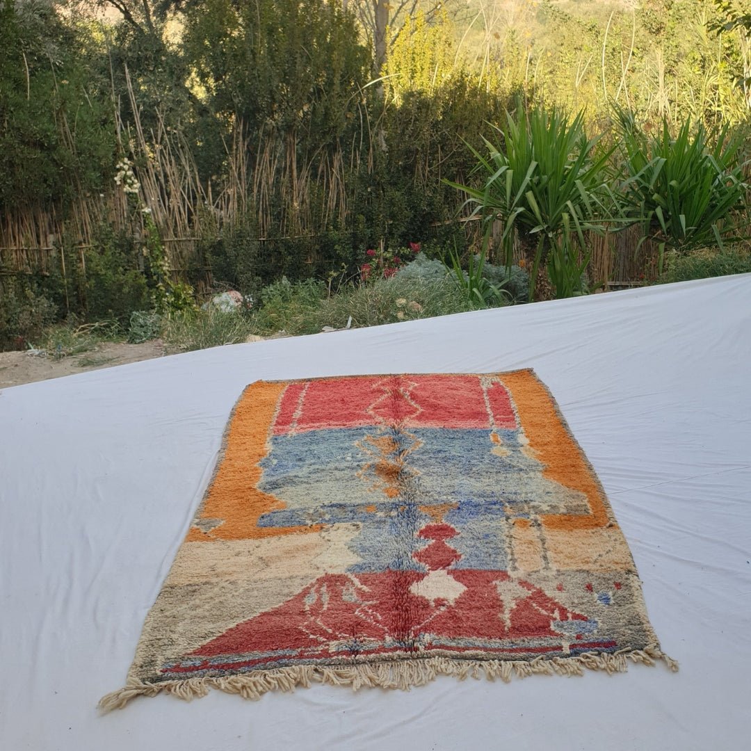 Minka - Moroccan Rug Boujaad | Colorful Authentic Berber Handmade Bedroom Rug | 7'51x5'05 Ft | 2,29x1,54 m - OunizZ