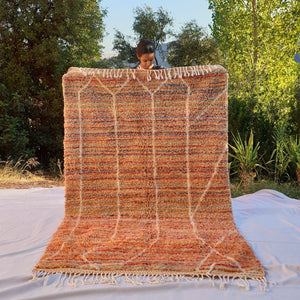 MINWI | 8'1x5'2 Ft | 2,47x1,57 m | Moroccan Beni Ourain Rug | 100% wool handmade - OunizZ