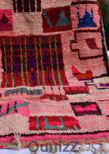 MIRA | 9'12x5'61 Ft | 278x171 cm | Moroccan Pink Rug | 100% wool handmade - OunizZ
