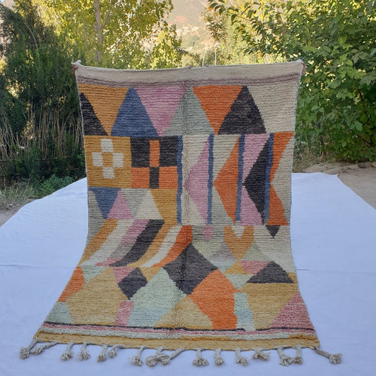Mirala - Moroccan Rug Boujaad | Colorful Authentic Berber Handmade Bedroom Rug | 9x5'58 Ft | 2,75x1,70 m - OunizZ