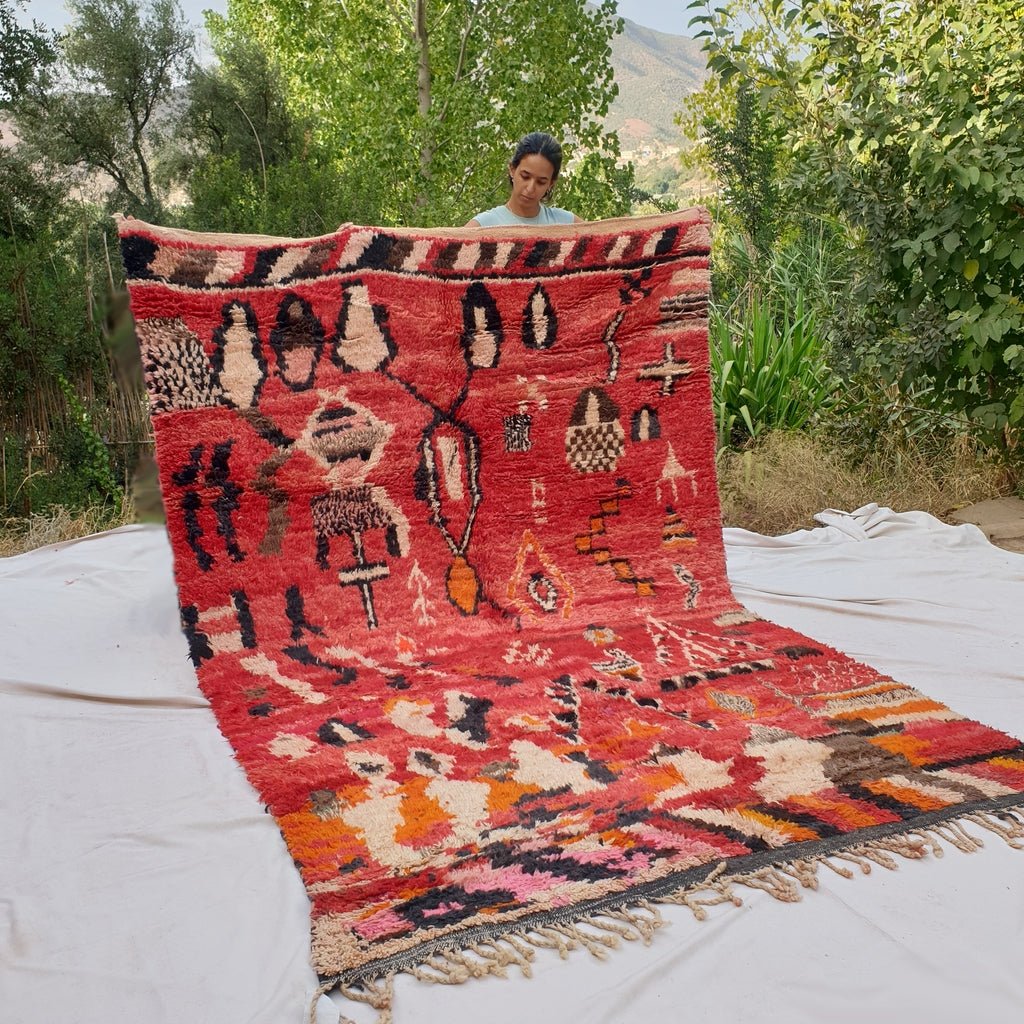 Mlaysa - MOROCCAN RUG BOUJAAD | Moroccan Berber Rug | Colorful Rug Moroccan Carpet | Authentic Handmade Berber Bedroom Rugs | 9'68x6'62 Ft | 295x202 cm - OunizZ
