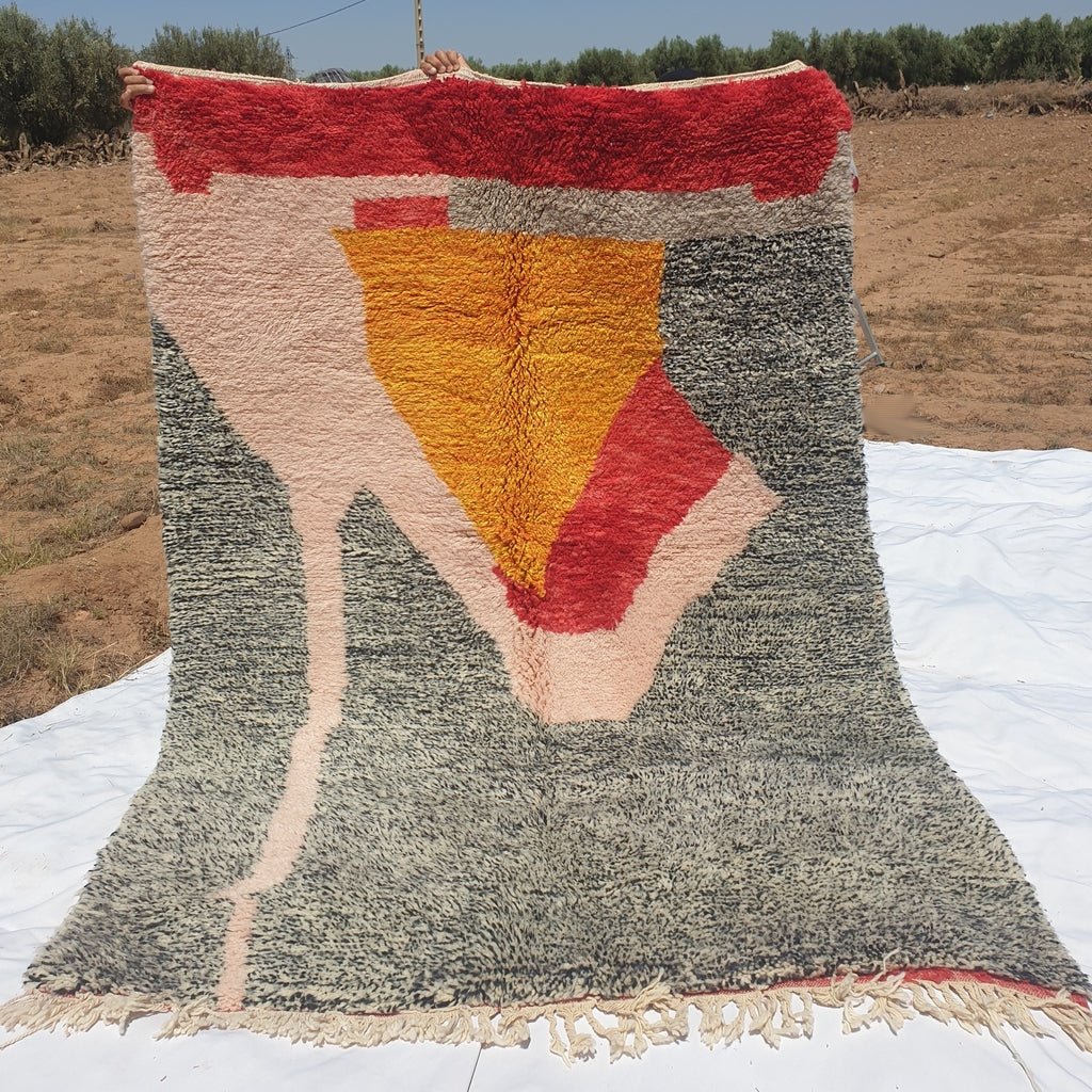 Moroccan Beni Ourain Rug | 7'9x5'8 Ft | 2,41x1,76 m | RAWNAK | 100% wool handmade - OunizZ