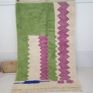 Moroccan Beni Ourain Rug | 8'3x5'2 Ft | 2,52x1,60 m | JANA | 100% wool handmade - OunizZ