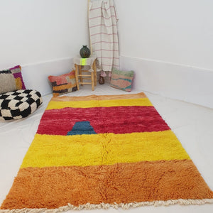 Moroccan Beni Ourain Rug | 8x5'4 Ft | 2,43x1,65 m | SAHARA | 100% wool handmade - OunizZ