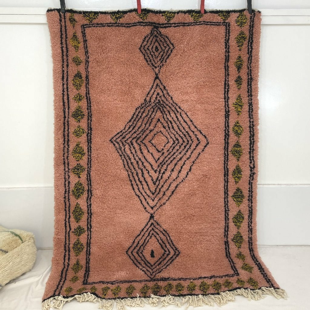 Moroccan Beni Ourain Rug | 8x5'4 Ft | 2,44x1,66 m | BENIWARDA | 100% wool handmade - OunizZ