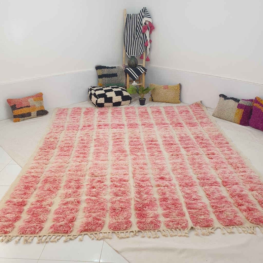 Moroccan Beni Ourain Rug | BAGHRIR | 10' x 8' Ft | 3x2,4 m | 100% wool handmade - OunizZ