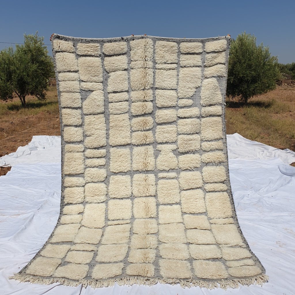 Moroccan Beni Ourain Rug | YAJOUZ | 9'5" x 7'5" Ft | 100% wool handmade - OunizZ