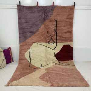 Moroccan Beni rug Ultra Soft & Thick | 10'4x6'1 Ft | 3,2x1,9 m | KISSMI | Moroccan Colorful Beni Mrirt Rug | 100% wool handmade - OunizZ