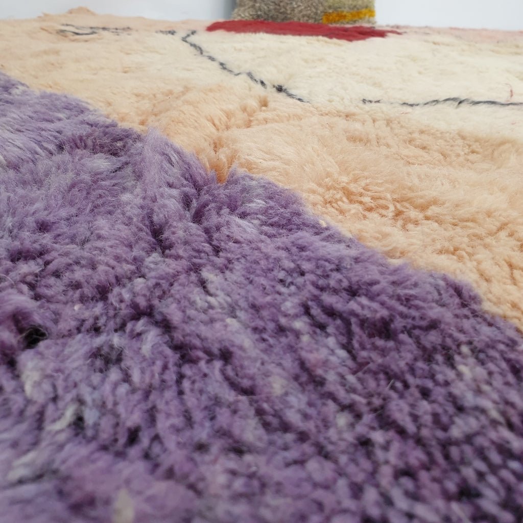 Moroccan Beni rug Ultra Soft & Thick | 10'x6'7 Ft | 3x2 m | KISSMI | Moroccan Colorful Beni Mrirt Rug | 100% wool handmade - OunizZ